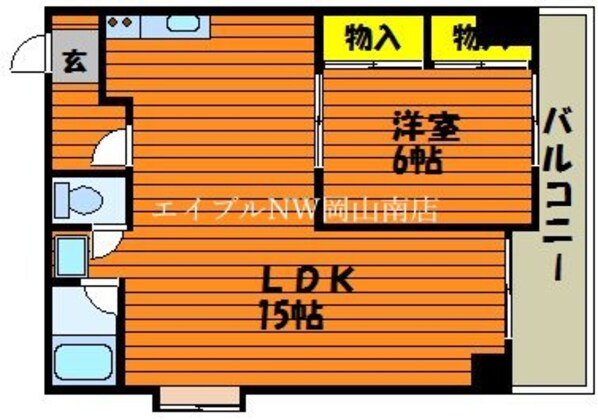 岡山駅 徒歩15分 7階の物件間取画像